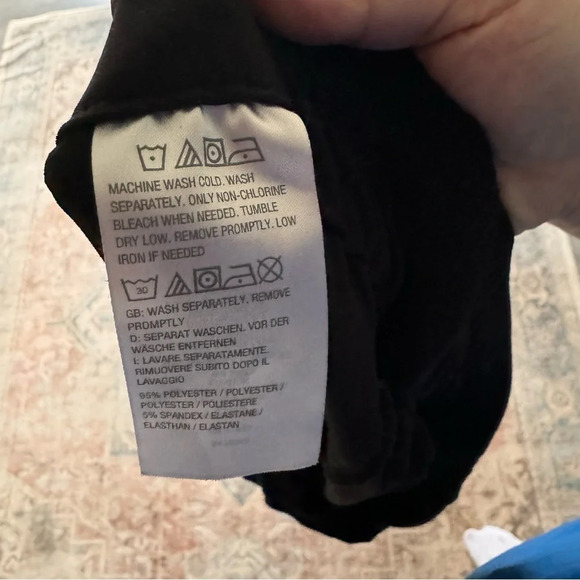 Black Pull On Black Stretch Cropped Trouser Pockets Dennis Basso XLP - Picture 7 of 12